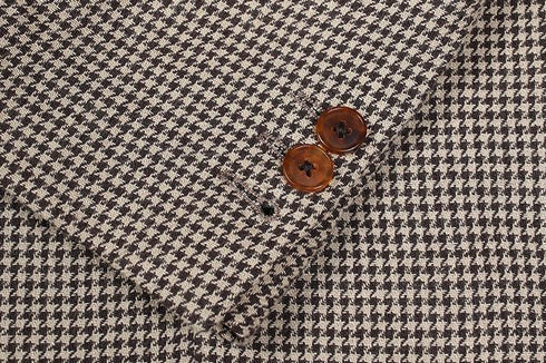 Brown Houndstooth Wool Blazer and Wool Suit – Classic Men’s Wool Blazers Plus Size